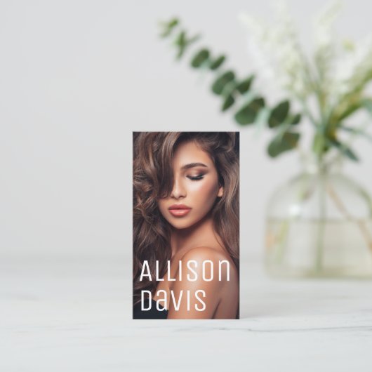 Eenvoudige professionele foto visitekaartje (Staand voorkant)