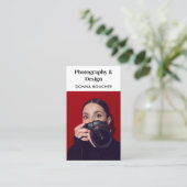Eenvoudige & professionele fotograaf QR-code Visitekaartje (Staand voorkant)