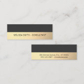 Eenvoudige professionele Gold Lux Grey Mini Visitekaartje (Voorkant / Achterkant)