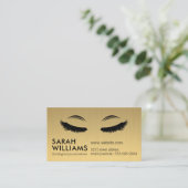 Eenvoudige Professionele Gouden Metallic Eye Lash  Visitekaartje (Staand voorkant)
