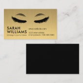 Eenvoudige Professionele Gouden Metallic Eye Lash  Visitekaartje (Voorkant / Achterkant)