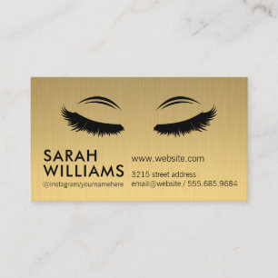 Eenvoudige Professionele Gouden Metallic Eye Lash Visitekaartje