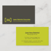 Eenvoudige professionele grijs- en limoen-visiteka visitekaartje (Voorkant / Achterkant)