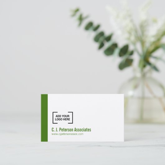 Eenvoudige professionele groene QR-code eigen logo Visitekaartje (Staand voorkant)