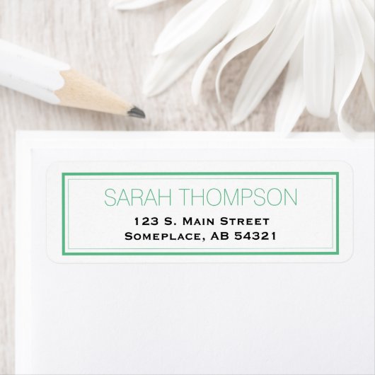 Eenvoudige professionele groene strepe-randlabels etiket (Insitu)