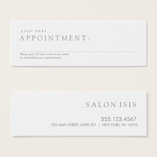 Eenvoudige professionele herinnering voor witte af mini visitekaartjes (Voorkant /achterkant)