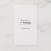 Eenvoudige professionele houtnerf look zwart visitekaartje (Achterkant)