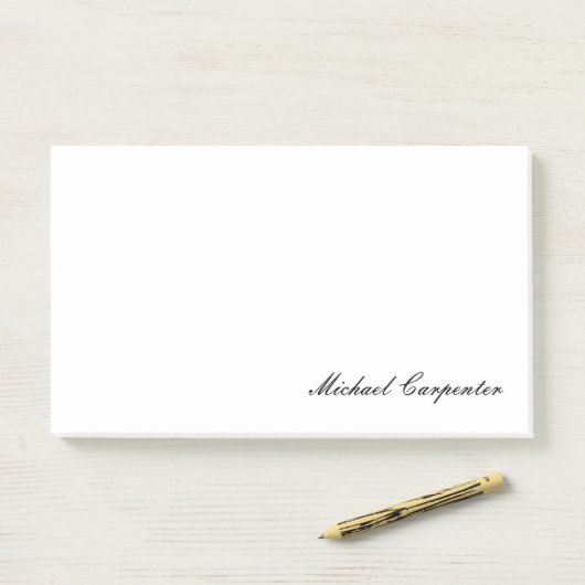 Eenvoudige professionele kalligrafie post-it® notes (Op bureau)