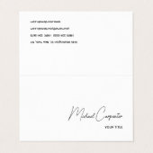 Eenvoudige professionele kalligrafie visitekaartje (Buitenkant ongevouwen)