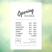 Eenvoudige professionele kantooruren zwart met Log Raamsticker (Vel 3)