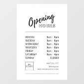 Eenvoudige professionele kantooruren zwart met Log Raamsticker (Vel)