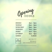 Eenvoudige professionele kantooruren zwart met Log Raamsticker (Vel 3)