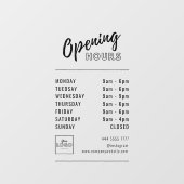 Eenvoudige professionele kantooruren zwart met Log Raamsticker (Vel)