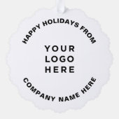 Eenvoudige professionele kerstboom Business Logo Ornament Kaart (Achterkant)