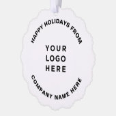 Eenvoudige professionele kerstboom Business Logo Ornament Kaart (Links)