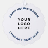 Eenvoudige professionele kerstboom Business Logo Ornament Kaart (Achterkant)