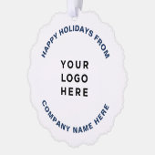 Eenvoudige professionele kerstboom Business Logo Ornament Kaart (Links)