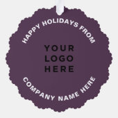 Eenvoudige professionele kerstboom Business Logo Ornament Kaart (Achterkant)