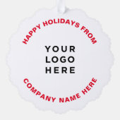 Eenvoudige professionele kerstboom Business Logo Ornament Kaart (Achterkant)