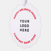 Eenvoudige professionele kerstboom Business Logo Ornament Kaart (Links)