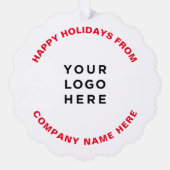Eenvoudige professionele kerstboom Business Logo Ornament Kaart (Voorkant)