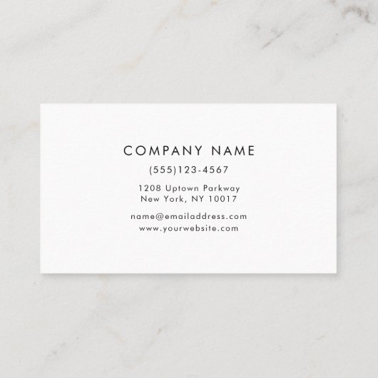 Eenvoudige professionele Logo Visitekaartje (Achterkant)