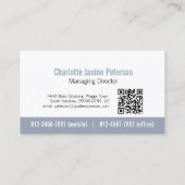 Eenvoudige professionele logo zilvergrijze QR-code Visitekaartje (Achterkant)