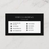 Eenvoudige professionele Logo zwart Visitekaartje (Achterkant)