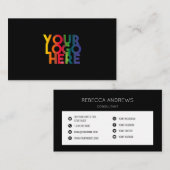 Eenvoudige professionele Logo zwart Visitekaartje (Voorkant / Achterkant)