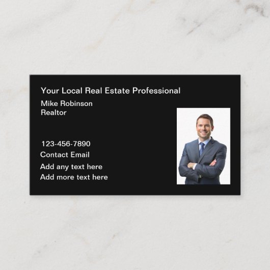 Eenvoudige professionele makelaar foto Visitekaart Visitekaartje (Voorkant)