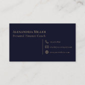 Eenvoudige Professionele Marine Blauw en Goud Visitekaartje (Voorkant)