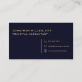 Eenvoudige Professionele Marine Blauw en Goud Visitekaartje (Voorkant)