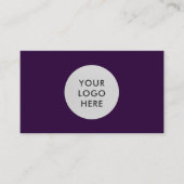 Eenvoudige Professionele Midnight Paarse Logo QR C Visitekaartje (Voorkant)