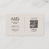 Eenvoudige Professionele Minimale Monogram Zand In Visitekaartje (Achterkant)