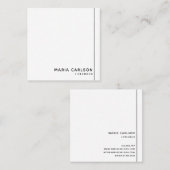 Eenvoudige professionele moderne zwart-wit vierkante visitekaartje (Voorkant / Achterkant)