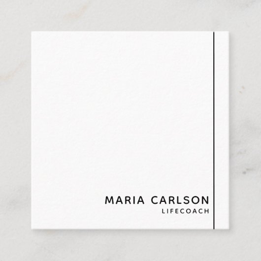 Eenvoudige professionele moderne zwart-wit vierkante visitekaartje (Voorkant)