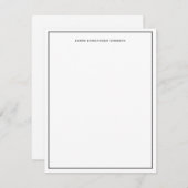 Eenvoudige professionele moderne zwarte grens notitiekaartje (Voorkant / Achterkant)