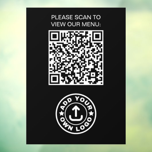 Eenvoudige professionele moderne zwarte QR-code Lo Raamsticker (Vel 3)