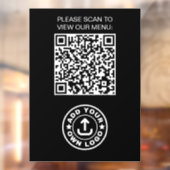 Eenvoudige professionele moderne zwarte QR-code Lo Raamsticker (Vel 2)