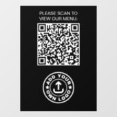 Eenvoudige professionele moderne zwarte QR-code Lo Raamsticker (Vel)