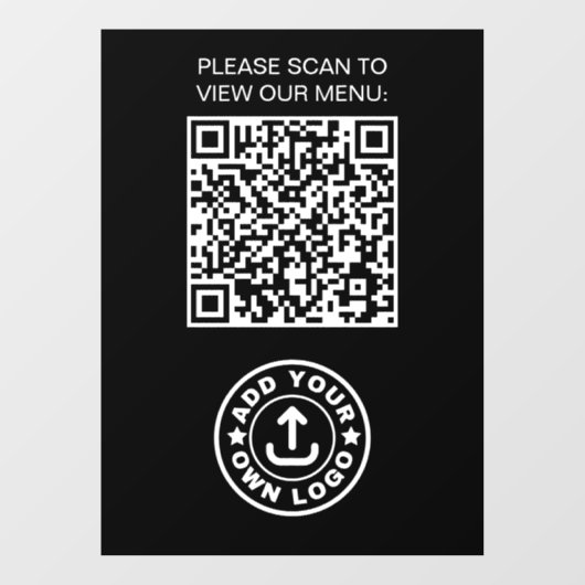 Eenvoudige professionele moderne zwarte QR-code Lo Raamsticker (Vel)