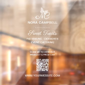 Eenvoudige professionele monogram bedrijfsnaam QR- Raamsticker (Vel 2)