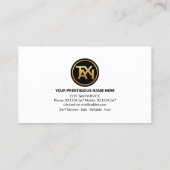 Eenvoudige professionele monogram gele taxi visitekaartje (Achterkant)