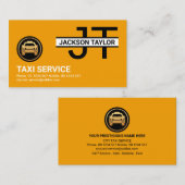 Eenvoudige professionele monogram gele taxi visitekaartje (Voorkant / Achterkant)