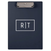 Eenvoudige Professionele Monogram Marine Witte Gre Klembord (Voorkant)