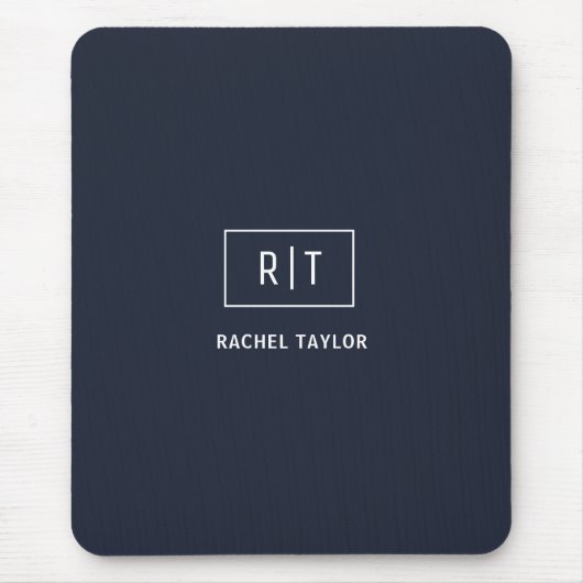 Eenvoudige Professionele Monogram Marine Witte Gre Muismat (Voorkant)