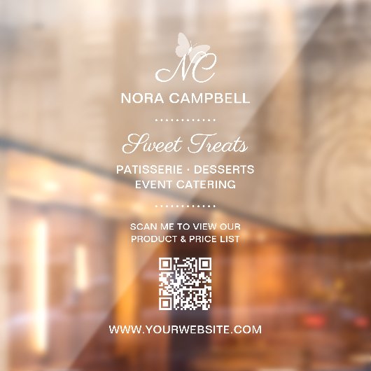 Eenvoudige professionele monogram zakelijke naam Q Raamsticker (Vel 2)