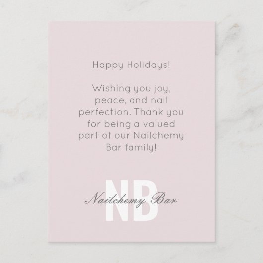 Eenvoudige professionele nagelsalon groet dank u feestdagenkaart (Voorkant)