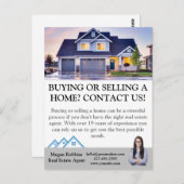 Eenvoudige professionele onroerend goed verkopen briefkaart (Voorkant / Achterkant)