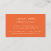 Eenvoudige professionele oranje bakkerij-visitekaa visitekaartje (Achterkant)